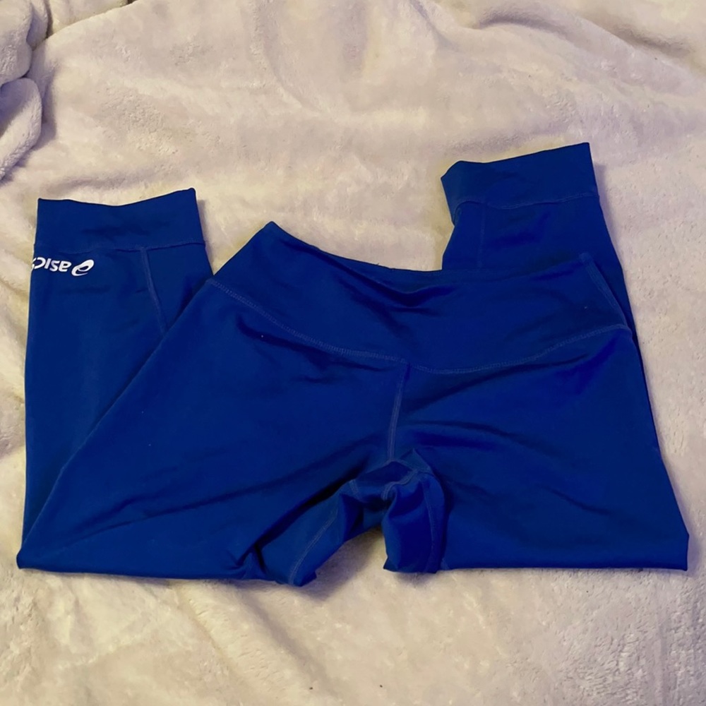 Blue ASICS workout leggings